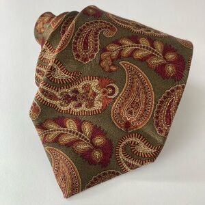 Robert Talbott Best of Class Nordstrom Tie Burgundy Green Red Gold Silk Paisley